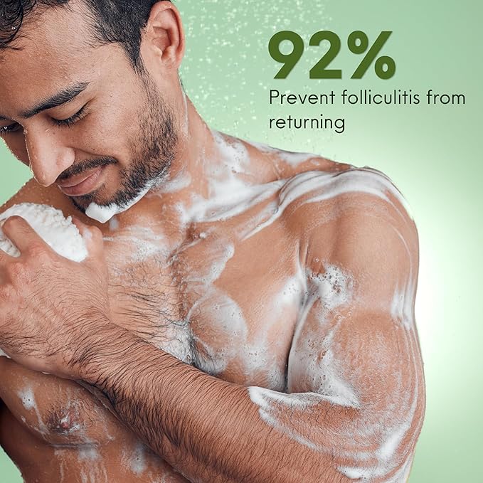 ABERA Folliculitis BHA Shower Gel High-Performance Folliculitis Body Wash Wild Bitter Melon Extract Reduces Back Acne &amp Hyperkeratosis 2 Boxes + Titanium Armpit Serum Roller