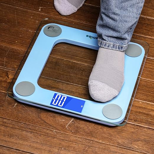 550 Pounds Bathroom Scale High Precision Digital Body Weight with Step-On Technology and Easy-to-Read Backlit LCD