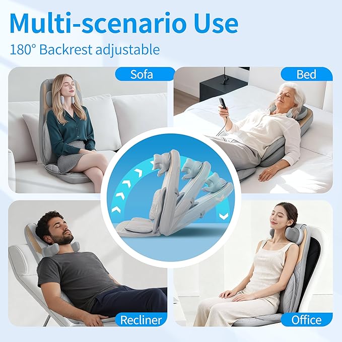 Shiatsu Neck and Back Massager with Heat4D Kneading Back Massager for Pain Relief Deep TissueBack Massager for ChairMassage Chair Pad for Full BackGifts for Women Men Parents
