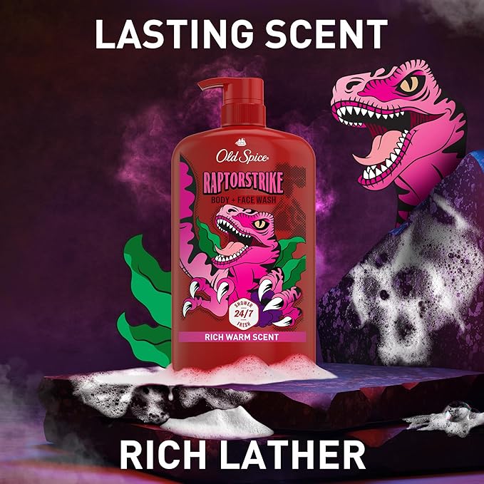 Old Spice Cleansing Body Wash for Men3X Defense24/7 Shower Fresh with Lasting Scent2-in-1 Body &amp Face WashRaptorstrike with Dark Berry Scent33.4 oz(Pack of 2)