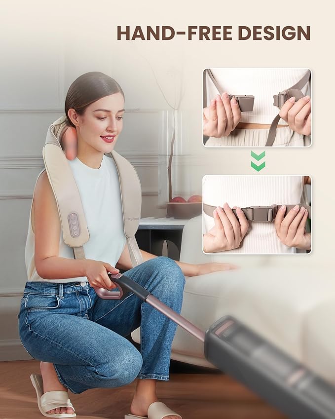 Cordless Neck Shoulder Massager with Heat Back Massager Pillow Gifts for Men Women