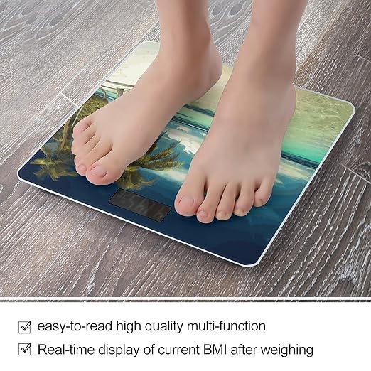 Tropical Holidays Bathroom Scale Ultra-Bright Liquid Crystal Screen Weight Scale Accurate Bathroom Body Scales for Body Weight Bathroom Pet Home Bedroom Gift-Giving