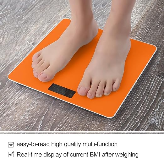 Women's Digital Bathroom Weighing Scale Automatic Switch Energy Saving Scale Smart Scale for Body Weight Orange