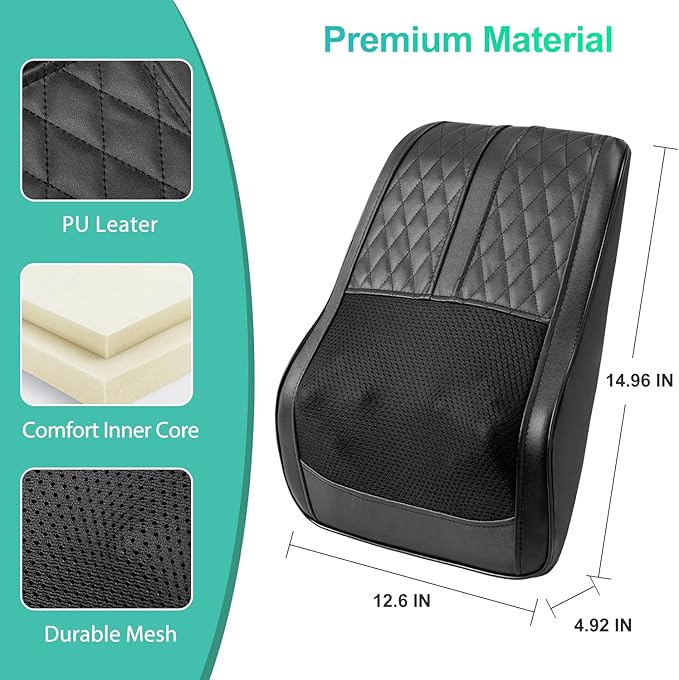 Back Massager for Back Pain Deep Tissue Shiatsu Neck and Back Massager with Heat 3D Kneading Massage Pillow for Shoulder Leg Gifts for MenWomen