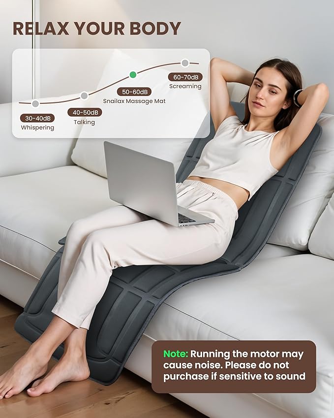 Full Body Massage Mat with Heat Vibration Back Massage Pad for Chair Bed Sofa Back Massager Massage Chair Pad 10 Vibration Motors&amp 2 Heating Levels