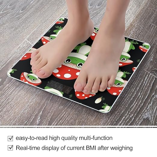 Men's Smart Scale for Body Weight Digital Bathroom Weighing Scale Automatic Switch Energy Saving Scale Cute Frogs Cartoon Mushroom Hats