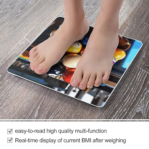 Color Billiards Weight Scale Digital Electronic Scales Bathroom Scale Larg LCD Backlight Display High Precisio MeasurementsTempered Glass