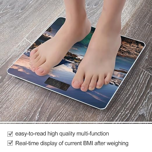 Norway IslandsScale for Body Weight with LCD High Precision Weighing Scales Fashion Sturdy Tempered Glass Weight Scales Easy-to-Read Digital Bathroom Scale for Daily 400lb