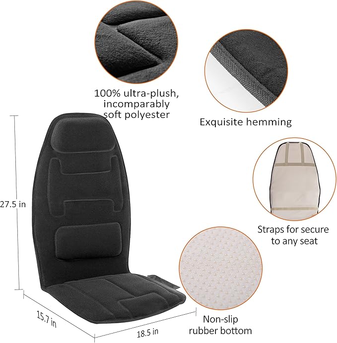 Snailax Vibration Back Massager with Heat Massage Chair Pad with Neck Lumbar Memory Foam 10 Vibration Motors5 Modes Gifts No shiatsu