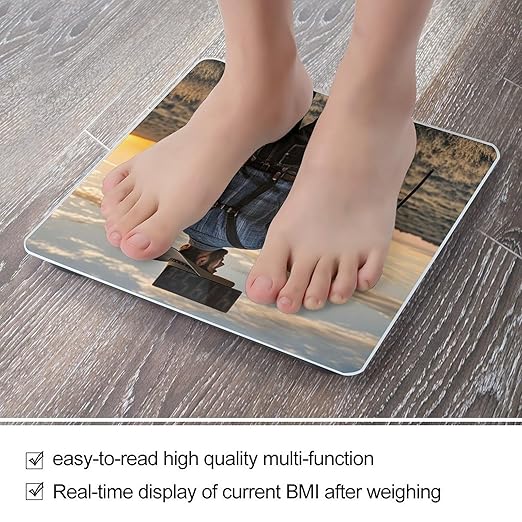 Cowboy West Scale for Body Weight Accurate Digital Bathroom Scale Toughened Glass High Precision Scales Smart Weight Scales with Large LCD Backlight Display Weighing Machine