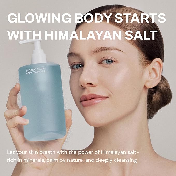 Whamisa Organic Algae Body Cleanser – Contouring Fermented Ingredient Formula for Refreshing Skin Body Wash Korean Skin Care (490ml)