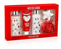 Fragrance Bath &amp Body Collection Gift Box Includes Shower Gel Body Lotion Body Scrub Bath Bomb &amp Sponge (White Rose Jasmine) – Mother's Day Gift for Mom
