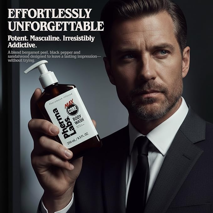Pheromone Body Wash for Men – MAX CORE Attraction Formula to Turn Heads &amp Smell Irresistible – Fresh Masculine Scent – 8.5 oz