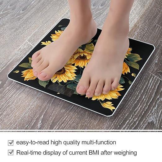 Sunflower Thank You for Brightening My Life Scale for Body Weight Digital Bathroom Scale Accurate Smart Weight Scales with Large Display Weighing Machine High Precision Scales