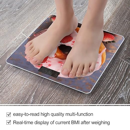 Strawberry Donut Scale for Body Weight Digital Bathroom Scale Accurate Smart Weight Scales with Large Display Weighing Machine High Precision Scales