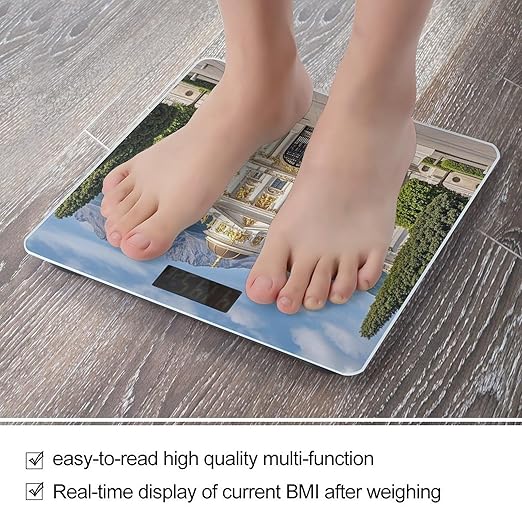 Palace Scale for Body Weight Highly Accurate Digital Bathroom Body Scale Digital Bathroom Scales for People Anti-Slip Large LCD Display Smart Scales