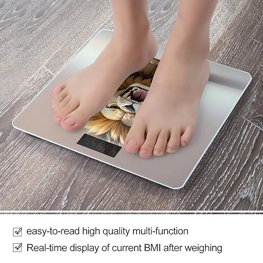 Lion Scale for Body Weight Accurate Digital Bathroom Scale Toughened Glass High Precision Scales Smart Weight Scales with Large LCD Backlight Display Weighing Machine