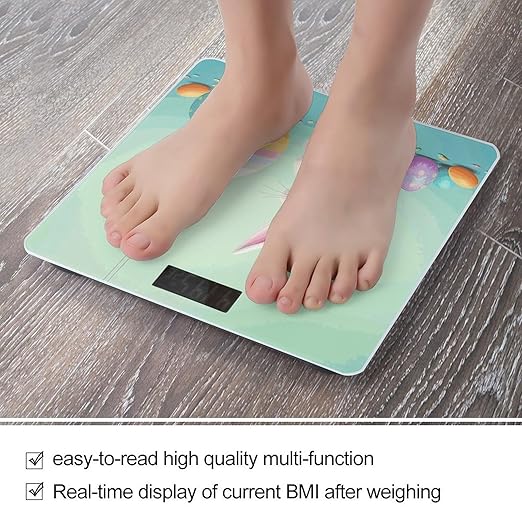 Happy Easter Egg Rabbit Weight Scale Digital Electronic Scales Bathroom Scale Larg LCD Backlight Display High Precisio MeasurementsTempered Glass