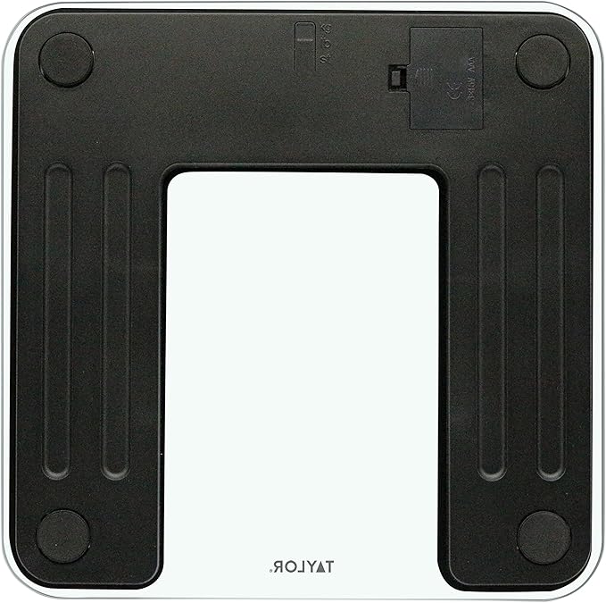 Taylor Digital Glass Body Composition Scale Bathroom Scale for Body Weight Measures Body Fat Body Water Muscle Mass and BMI 10-User Recognition FSA HSA Eligible 400 lb Capacity White and Black