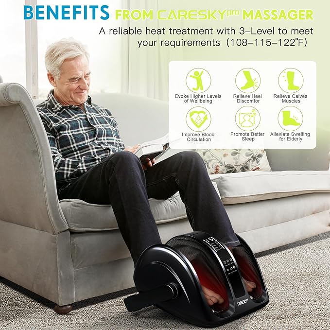 Foot Massager for Neuropathy FSA Eligible HSA Feet Massager with Heat 3-Heating for Circulation and Pain Relief Deep Kneading Rolling for Calf-Feet-Arm Relaxation Plantar Fasciitis