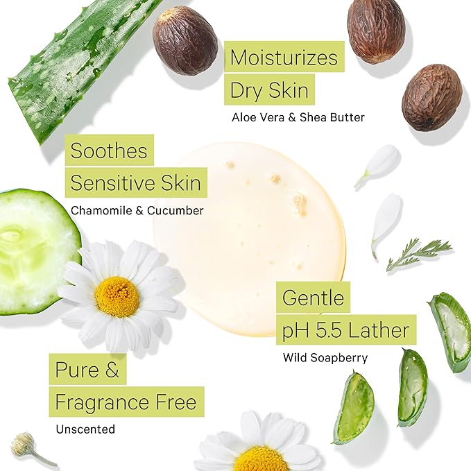 Tree to Tub Unscented Body Wash for Sensitive Skin and Dry Skin &amp Sensitive Skin Face Wash for Dry Skin - Moisturizing pH Balanced Fragrance Free Body Wash &amp Gentle Face Cleanser for Women &am