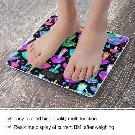 Energy Saving Scale Bathroom Weighing Scale Smart Scale for Body Weight Digital Goth Gothic Hippie Trippy Magic Mushroom