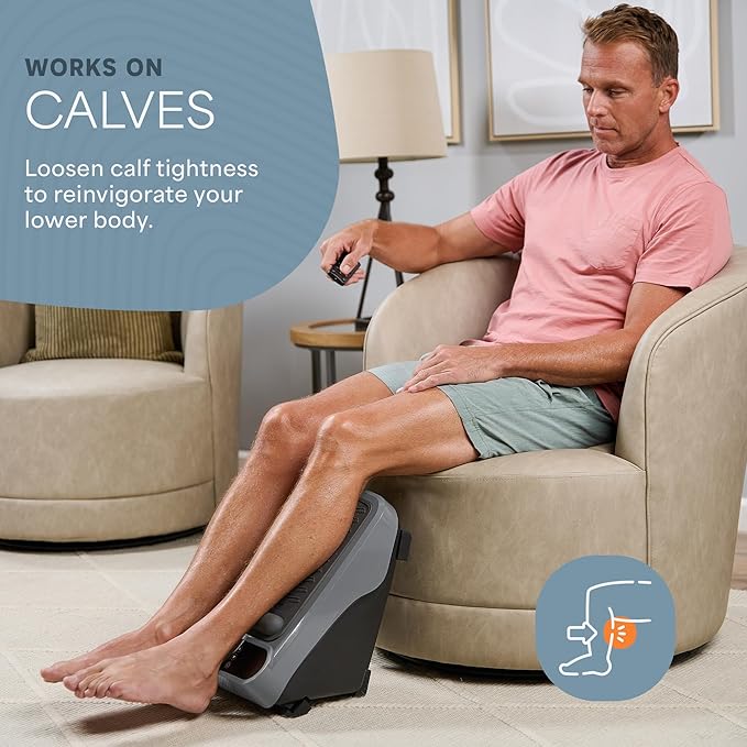 LifePro VibraFlow Foot Massager for Neuropathy - Relaxing Calf and Foot Therapy with Heat Option for Maximum Soothing Relief - Massager for Blood Circulation and Revitalization