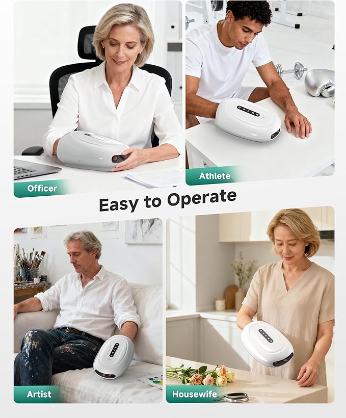 Cordless Hand Massager with Heat &amp Compression Vibration and Rolling 3 Modes &amp Intensities Heated Finger Wrist Massage for arthritis and carpal tunnel Hand Warmer Valentines Day Gifts for H