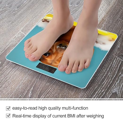 Dachshund Dog Scale for Body Weight Sturdy Tempered Glass Weighing Scales with LCD Display Accurate Digital Bathroom Scale Convenient Body Fat Smart Scales Easy Read