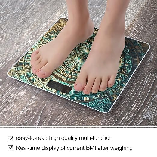 Mayan Calendar End of The World Scale for Body Weight Accurate Digital Bathroom Scale Toughened Glass High Precision Scales Smart Weight Scales with Large LCD Backlight Display Weighing Machine