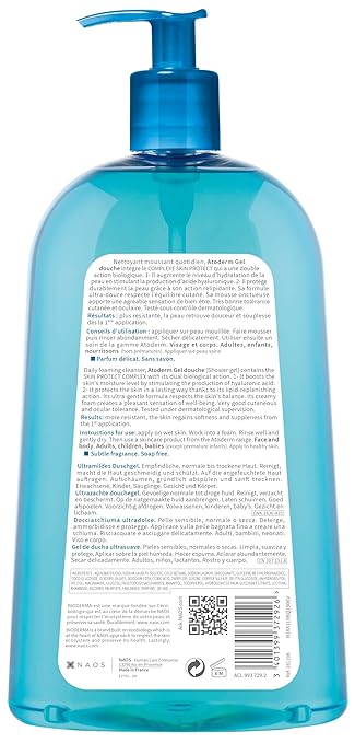 Bioderma - Atoderm - Hydrating Shower Gel - Moisturizing Face and Body Cleanser - Body Wash for Normal to Dry Sensitive Skin