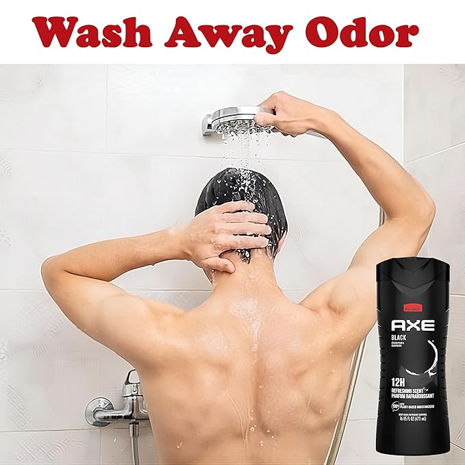 Axe Body Wash Black Frozen Pear And Cedarwood 12Hr 16 Ounce (Pack of 3)