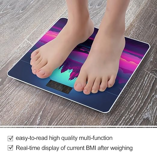 Retrowave Pictures Smart Scale for Body Weight Accurate Bathroom Scale with LED Display Digital Weight Scales Weighing Machine High Precision Scales for Bath Home