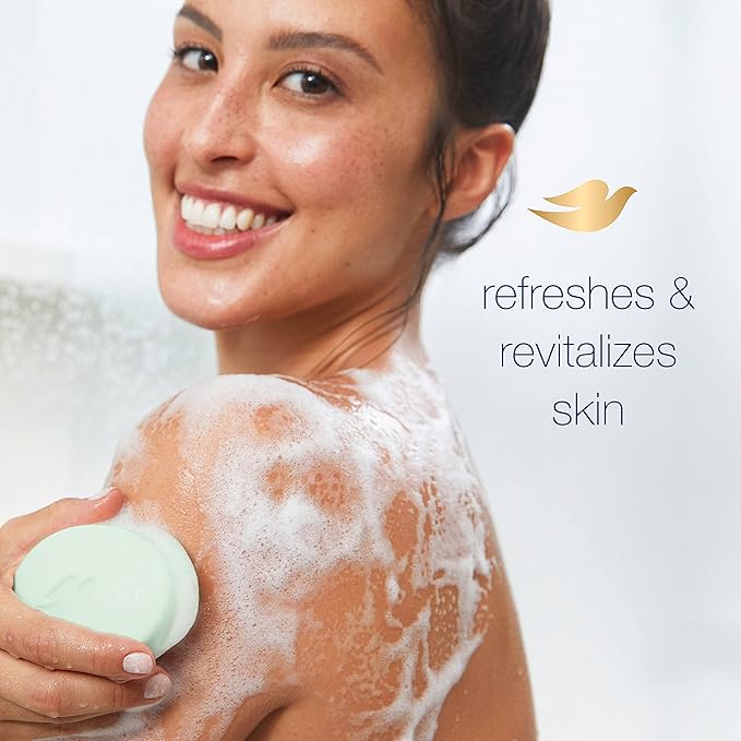 Dove Body Wash Deep Moisture 30.6oz Cucumber Green Tea Beauty Bar 6 Bars 3.75oz Bundle