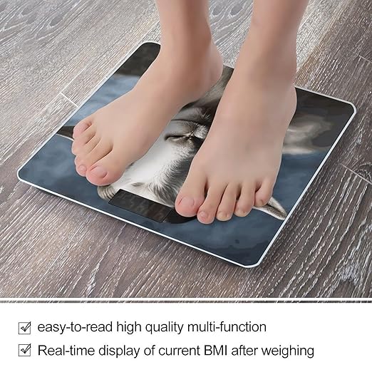 Digital Bathroom Scale for Body Weight Scale with Bright LCD Display High Accuracy Step-On Technology Auto On/Off Goat Digital Scales 400 Lbs /180kg
