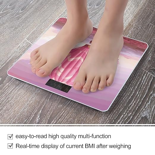 Pink Hot Air Balloon Bathroom Scale for Body Weight 400 Lb Weight Scale with High Precision Sensors Tempered Glass Highly Accurate Digital Weighing Machine for People