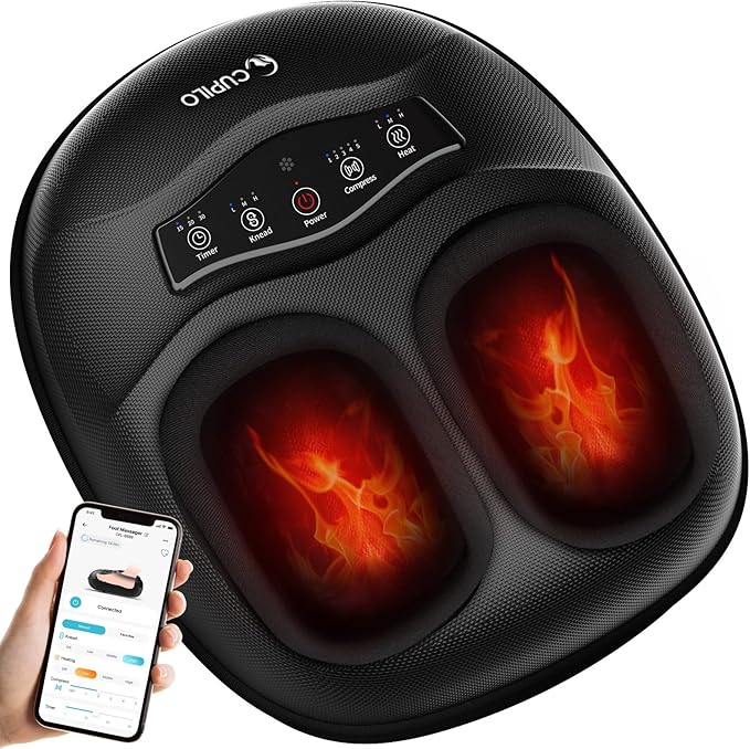 Foot Massager for Neuropathy Pain Relief - [2026 New Version] Deep Kneading Feet Massager with App Control for Plantar Fasciitis Foot Massager with Heat Kneading Gifts for Women Men