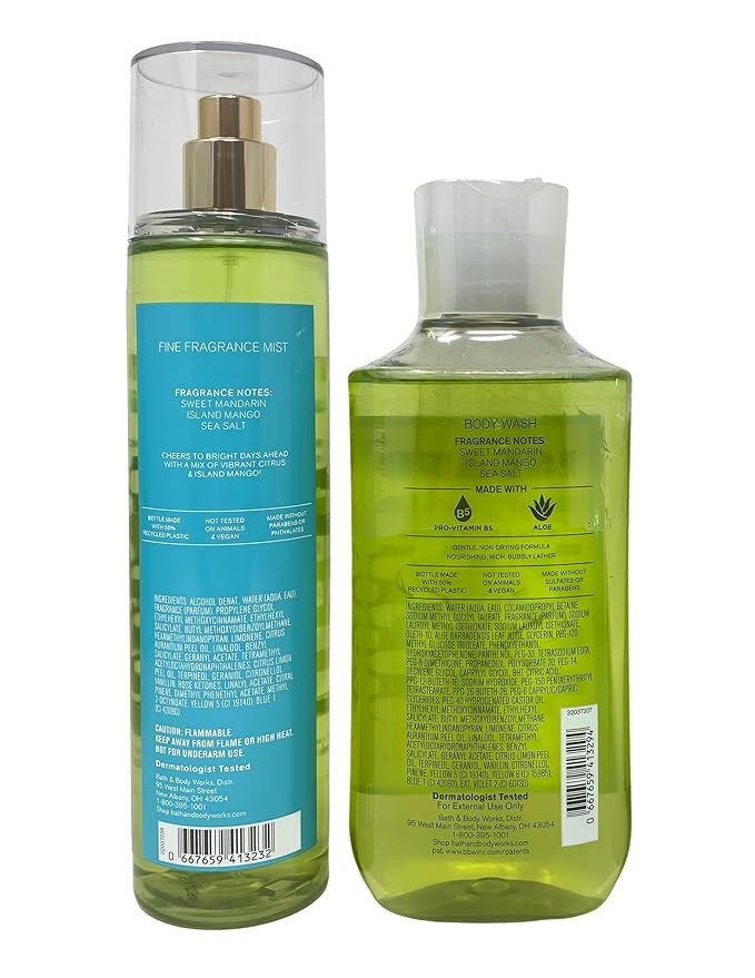 Bath &amp Body Works Island Margarita Fine Fragrance Mist and Body Wash with a Fresh Forest Bar Soap