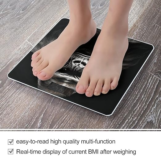 Male Gorilla Bathroom Scale for Body Weight LCD Display Digital Bathroom Scale Tempered Glass Bathroom Weight Scales Fashion Smart Scales for Home Bedroom 400 Lb