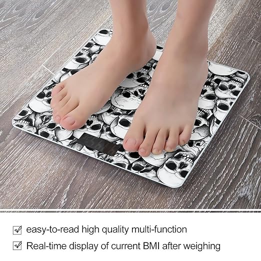 Women's Fashion Automatic Switch Digital Bathroom Weighing Scale Smart Scale Cool Funny Goth Skulls