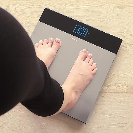 Escali Extra Large Stainless Steel Digital Electronic Bathroom Scale for Body Weight with Extra-High Capacity of 440 lb Batteries Included