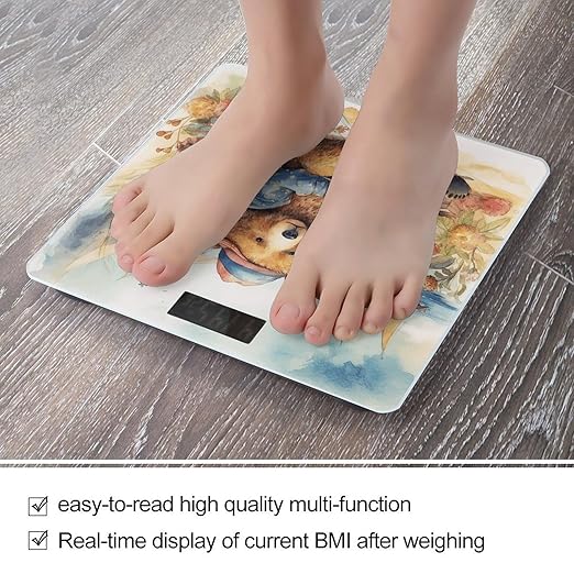 A Bear on The Beach Scale for Body Weight Digital Bathroom Scale Accurate Smart Weight Scales with Large Display Weighing Machine High Precision Scales