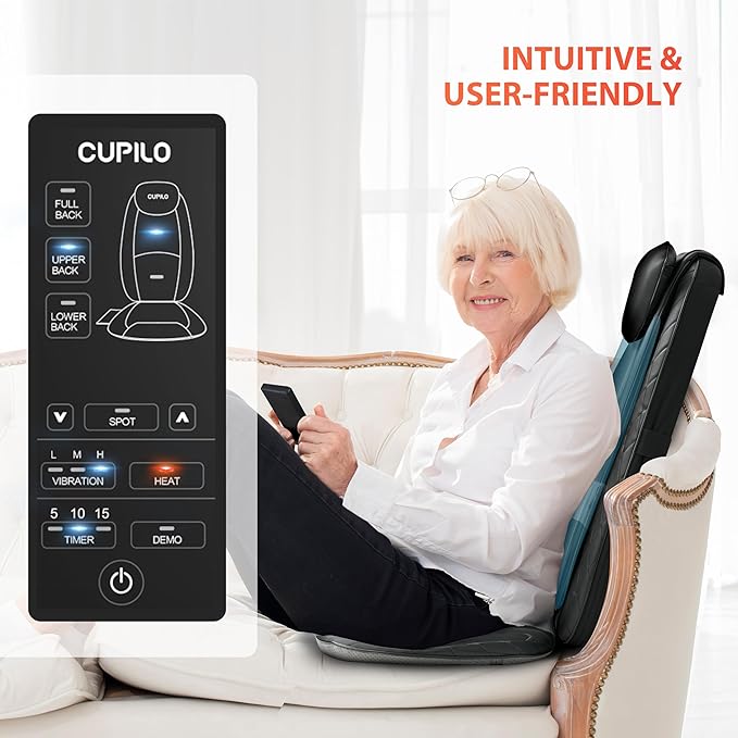 Back Massager for Pain Relief Deep Tissue - Shiatsu Back Massager with Heat for Chair Massage Chair Pad Back Support Inflatable Flap Chair Massage Seat Cushion Gifts for Men Dad