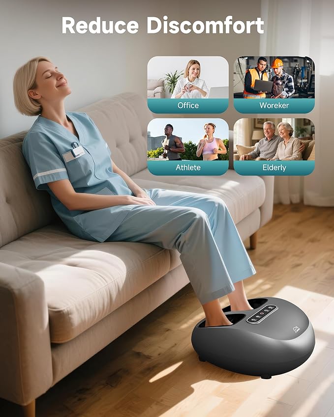 Snailax Foot Massager with Heat and Compression Shiatsu Foot Massager for Neuropathy and Plantar Fasciitis Deep Kneading Rolling Remote Control Fits up to Size 14