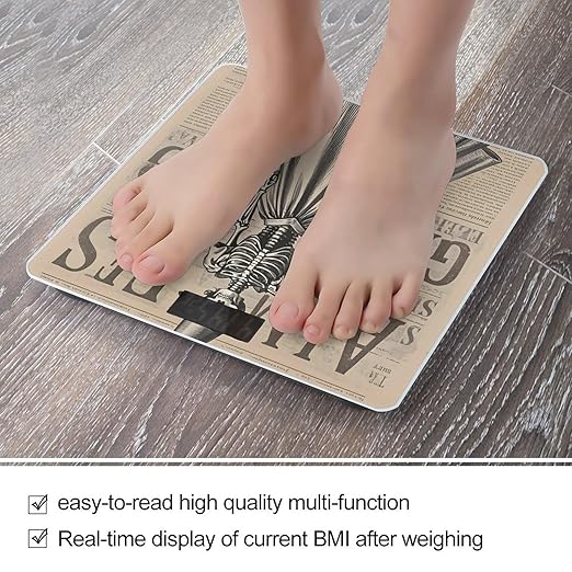 Elegant Skeleton Bathroom Scale for Body Weight Bathroom Weighing Scales with Back Lit LED Display Sturdy Tempered Glass Body Weight Bathroom Scale 400lb Weighing