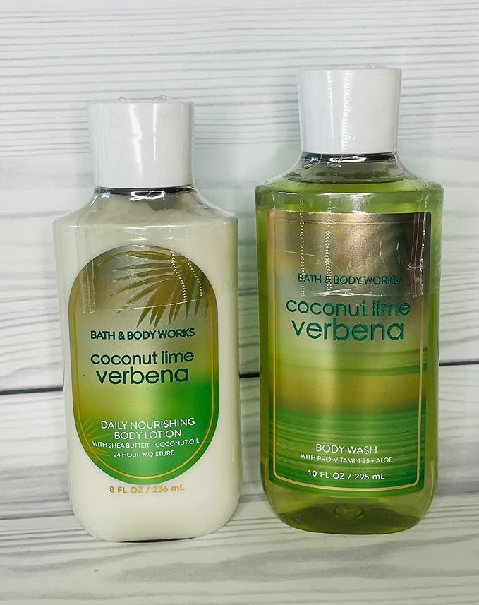 Bath &amp Body Works Coconut Lime Verbena Body Lotion and Body Gel Wash 2 Piece Set