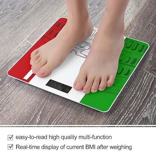 Digital Bathroom Scale for Body Weight Scale with Bright LCD Display High Accuracy Step-On Technology Auto On/Off Roman Colosseum Italian Flag Digital Scales 400 Lbs /180kg