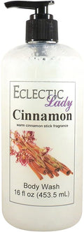 Eclectic Lady Liquid Pearl Body Wash - Cinnamon Scent 3-in-1 Use For Bubble Bath Hand Soap &amp Body Wash Phthalate-Free Cinnamon Fragrance Handcrafted in USA (16 oz)