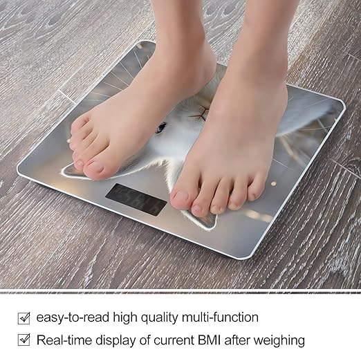Cute Bunny Scale for Body Weight Accurate Digital Bathroom Scale Toughened Glass High Precision Scales Smart Weight Scales with Large LCD Backlight Display Weighing Machine