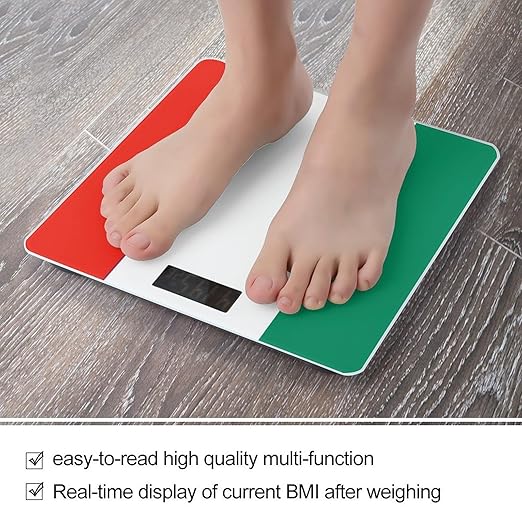 Digital Bathroom Scale for Body Weight Scale with Bright LCD Display High Accuracy Step-On Technology Auto On/Off Italy Flag Digital Scales 400 Lbs /180kg